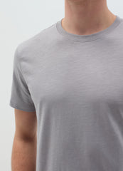 T-Shirt In Slub Cotton With Round Neck