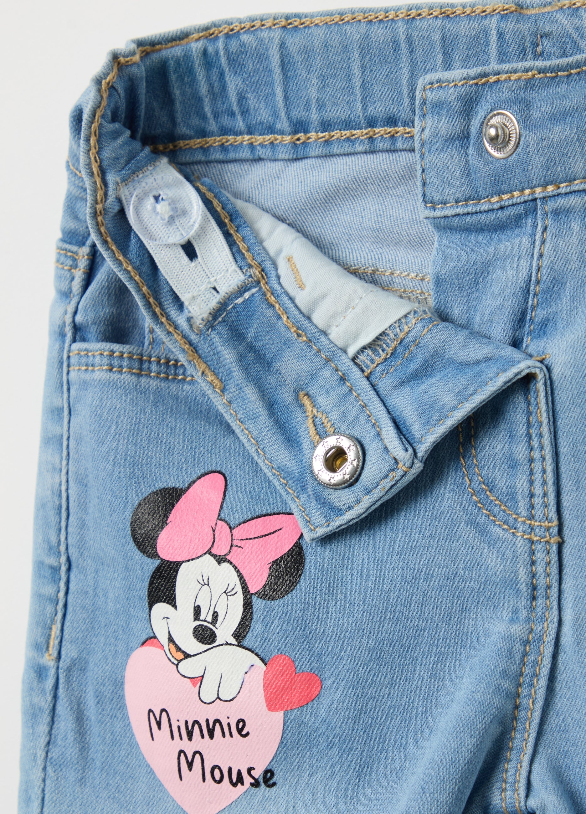Ovs Five-Pocket Jeans With Minnie Mouse Print