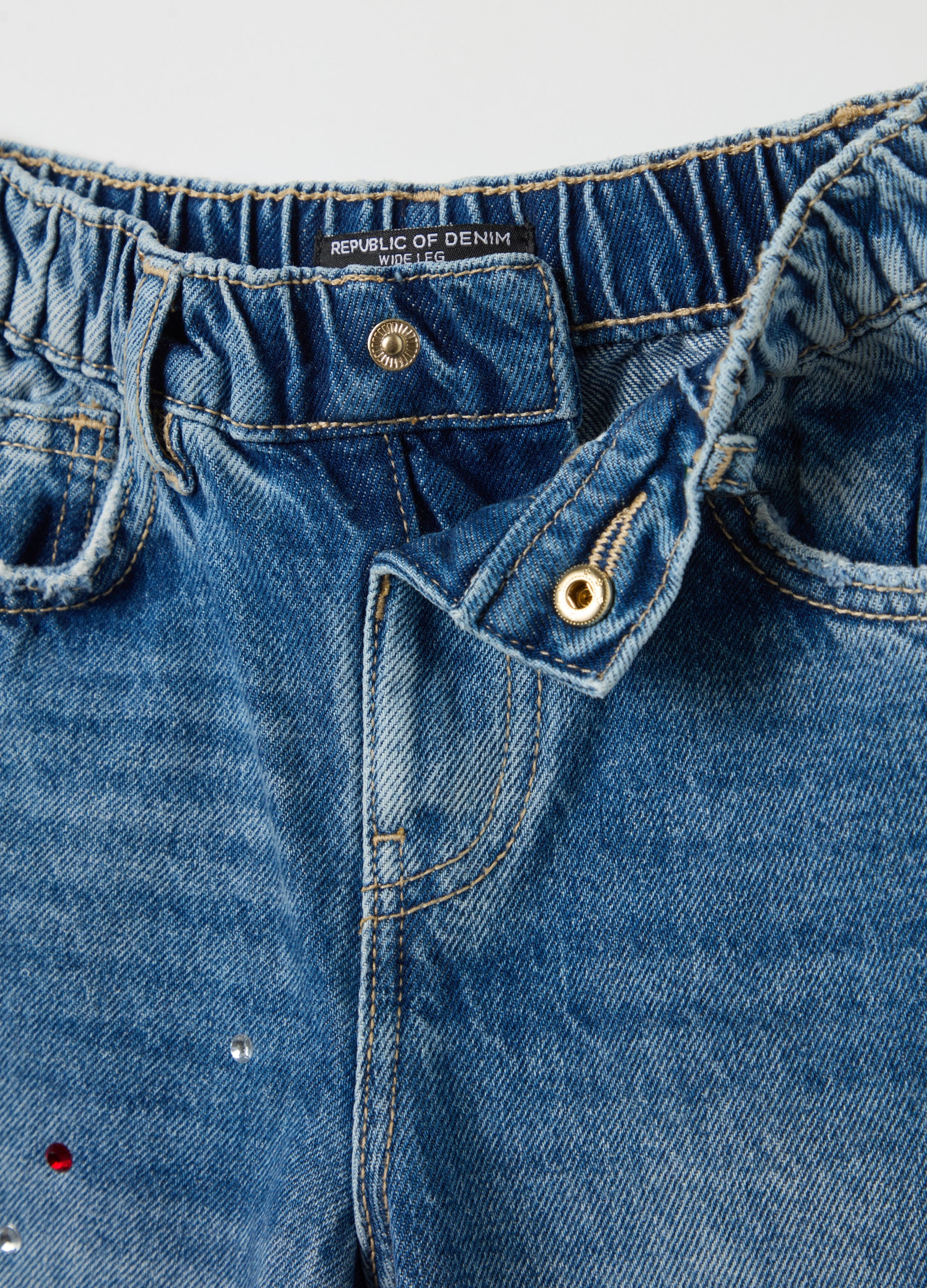 Ovs Wide-Leg Jeans With Diamantés
