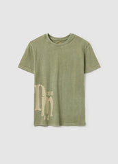 Ovs Acid Wash T-Shirt With ''Denim Mind� Print