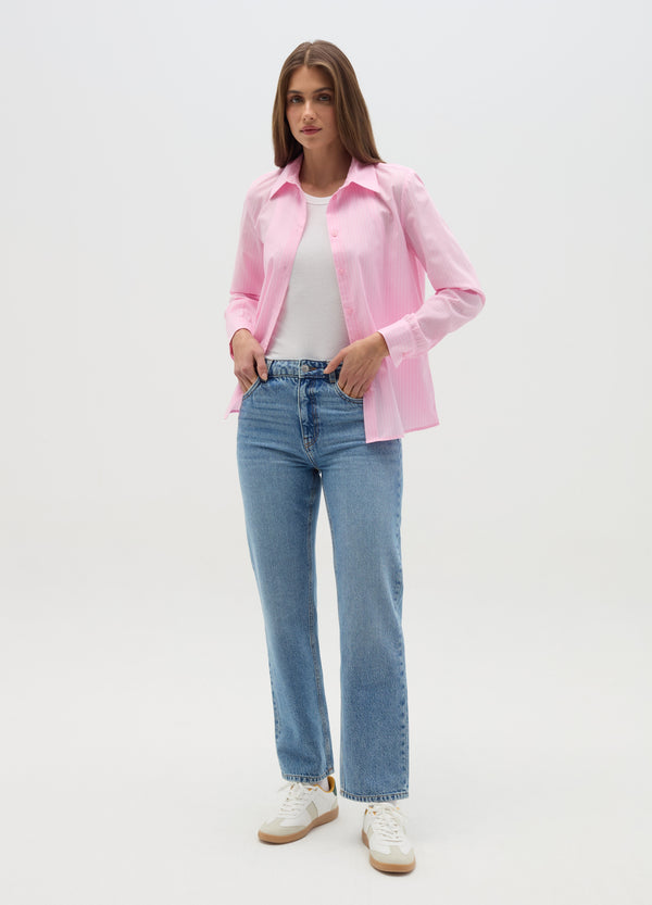 Ovs Curvy Shirt In Cotton Blend