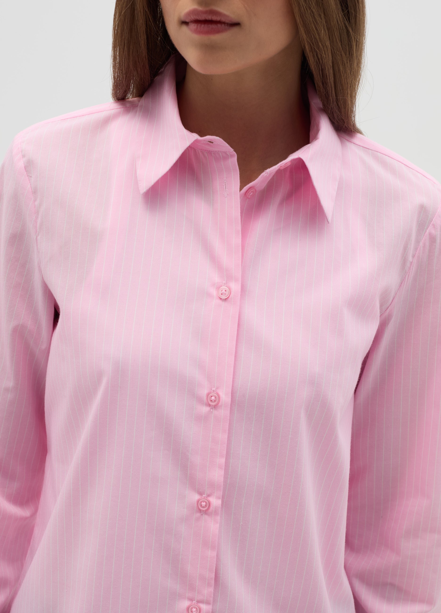 Ovs Curvy Shirt In Cotton Blend