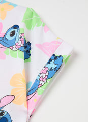 Ovs Stretch Cotton T-Shirt With Stitch Print