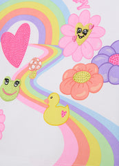 Ovs T-Shirt With Flowers And Rainbow Print