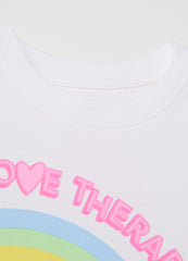 Ovs T-Shirt With Flowers And Rainbow Print