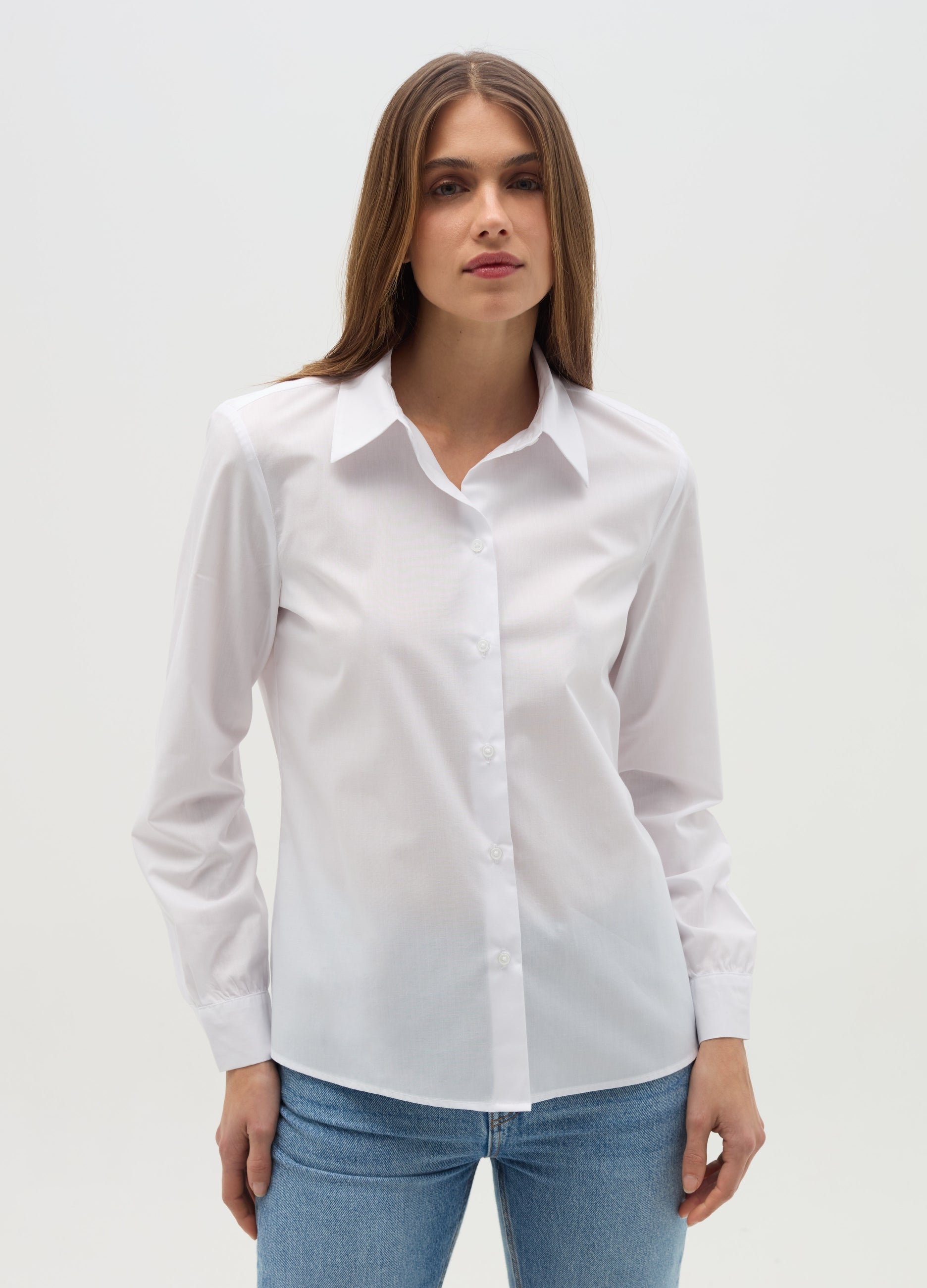 Ovs Curvy Shirt In Cotton Blend