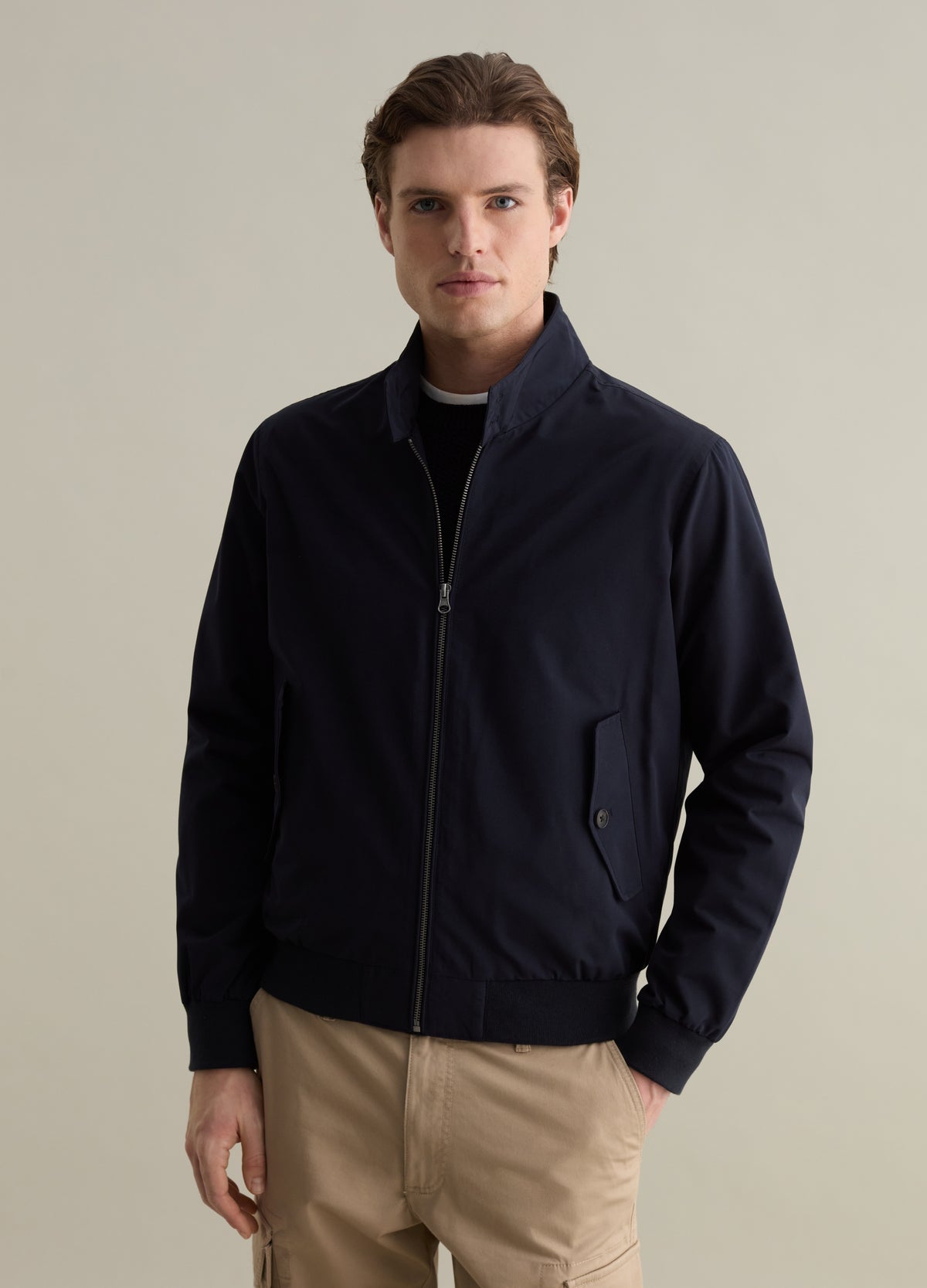 Ovs Full-Zip Bomber Jacket With High Neck