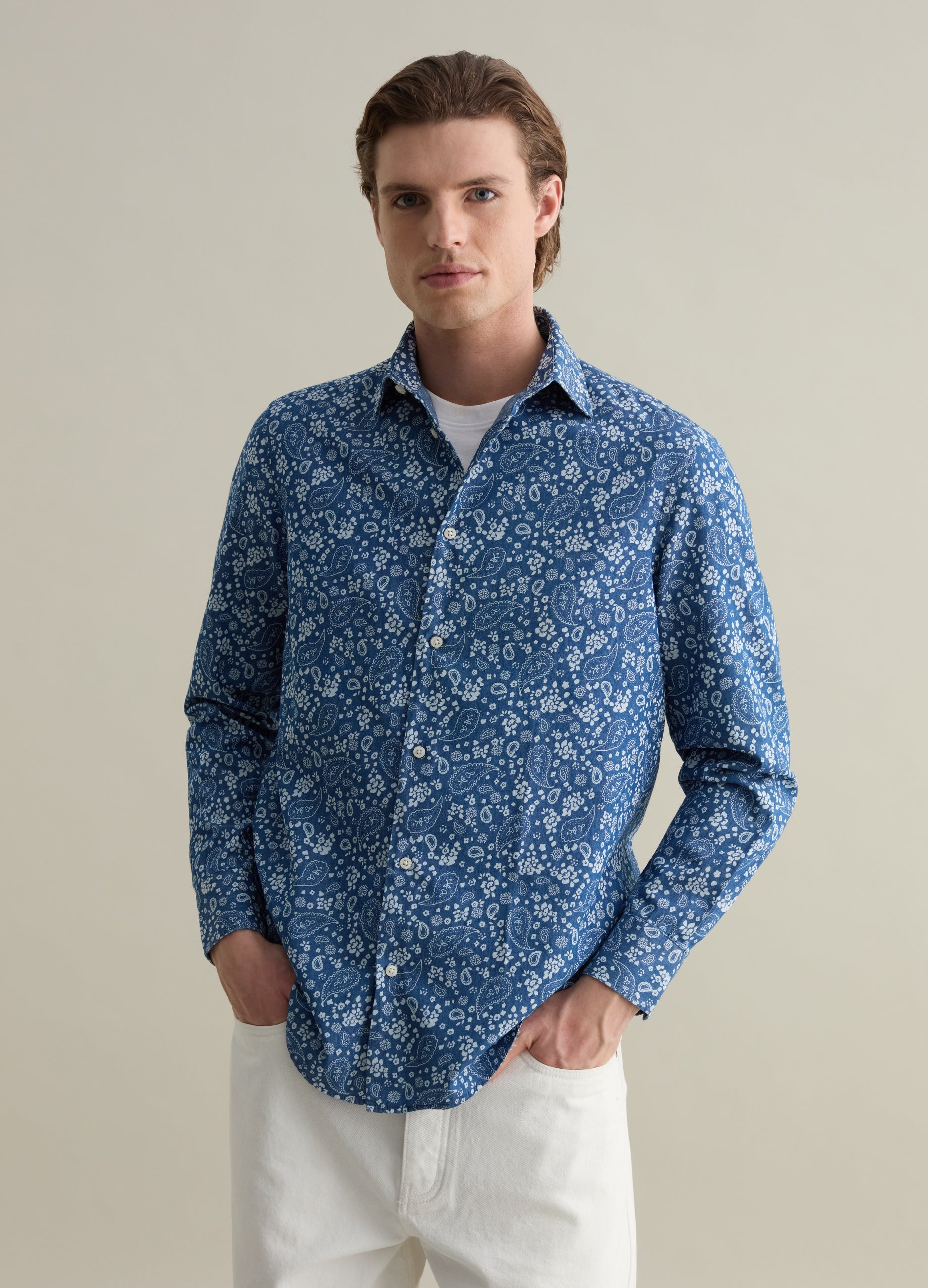 Ovs Cotton Shirt With Paisley Print