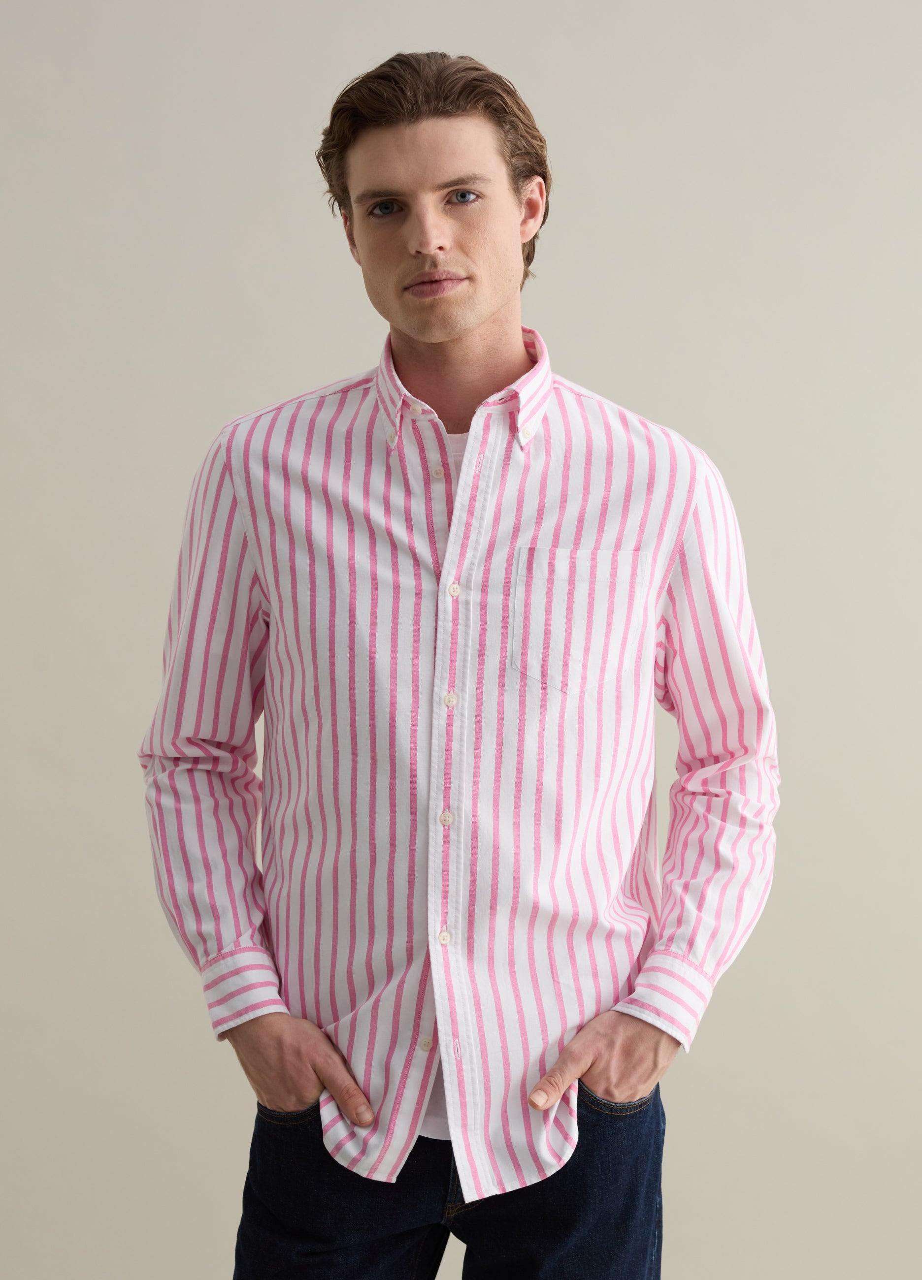Ovs Striped Button-Down Shirt With Pocket