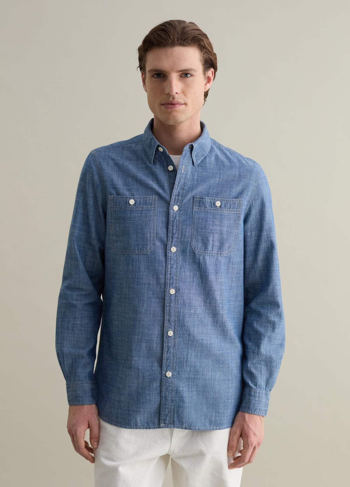 Iridescent Cotton Shirt With Pockets