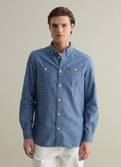 Iridescent Cotton Shirt With Pockets