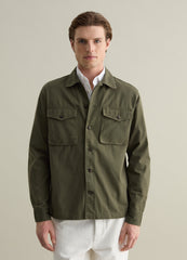 Ovs Solid Colour Shacket In Cotton