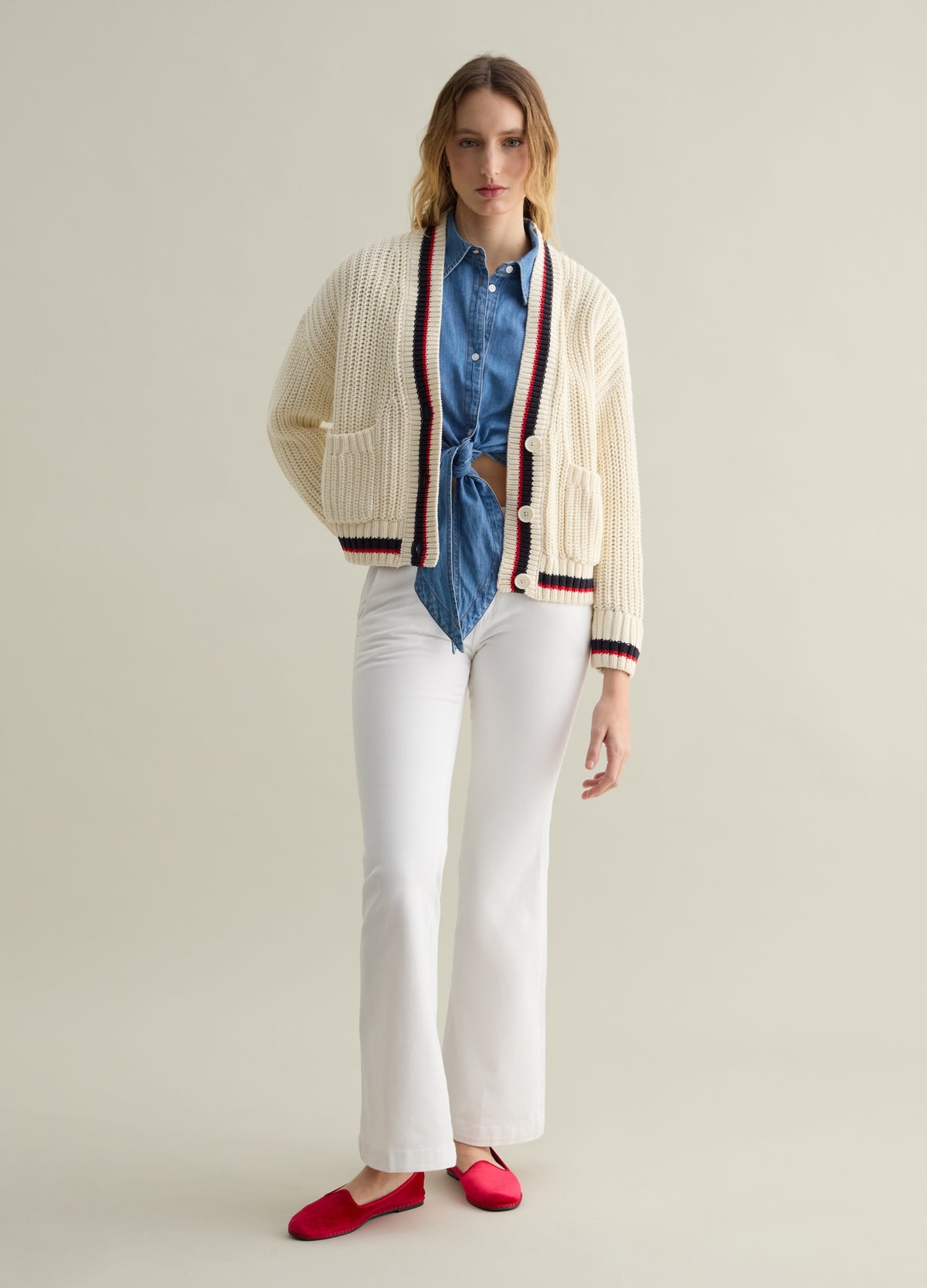 Ovs Flare-Fit Chino Trousers In Twill