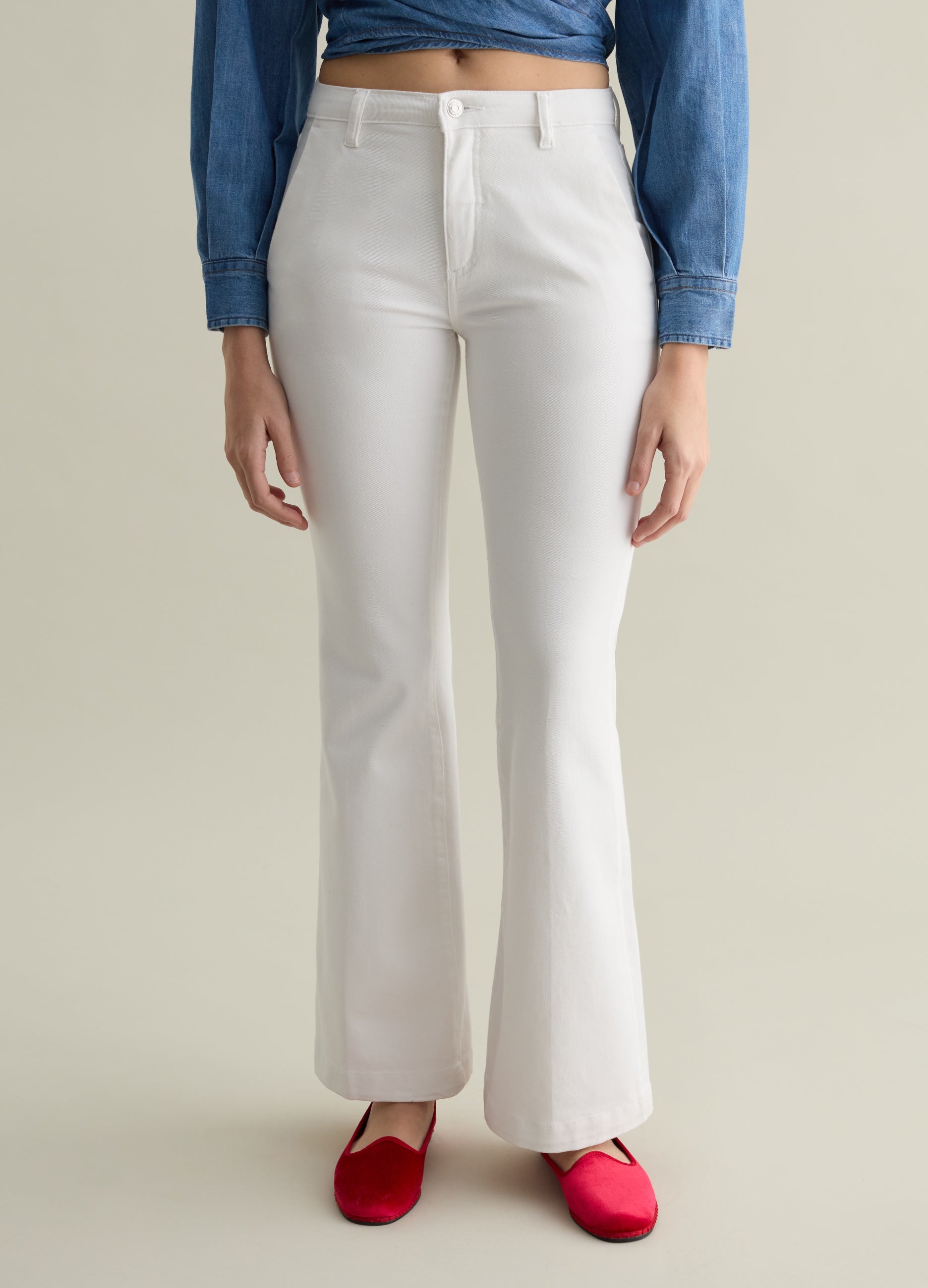 Ovs Flare-Fit Chino Trousers In Twill