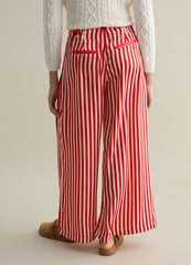 Ovs Wide-Leg Striped Trousers With Drawstring
