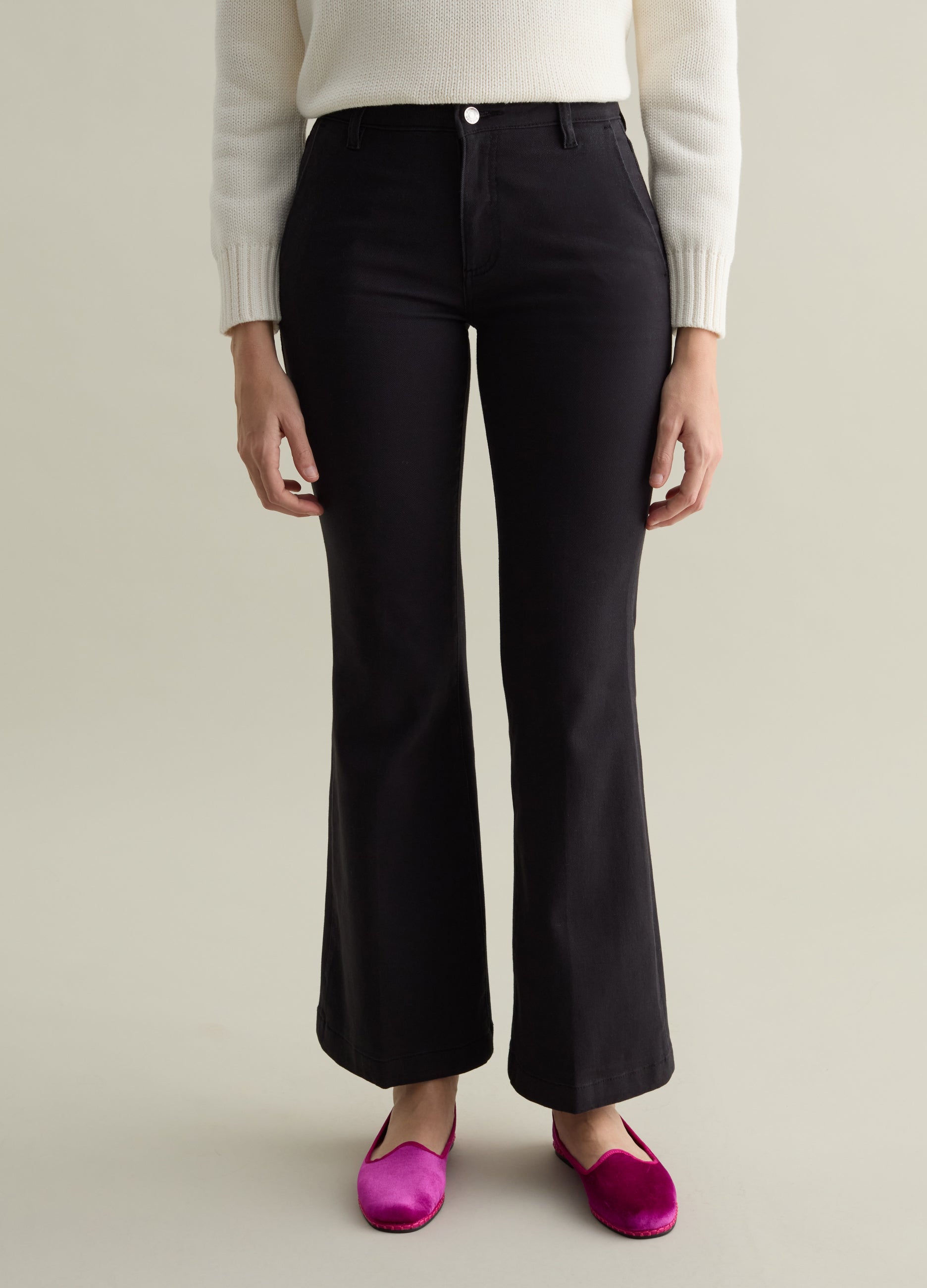 Ovs Flare-Fit Chino Trousers In Twill