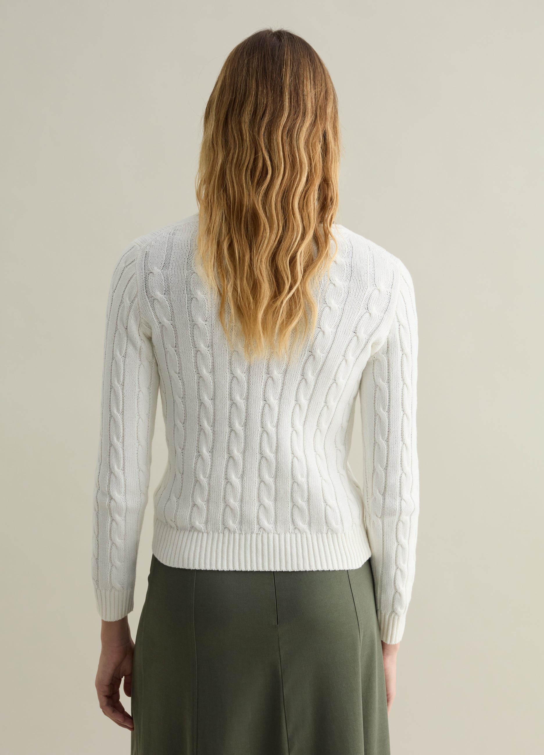 Ovs Ribbed Pullover With Cable-Knit Design