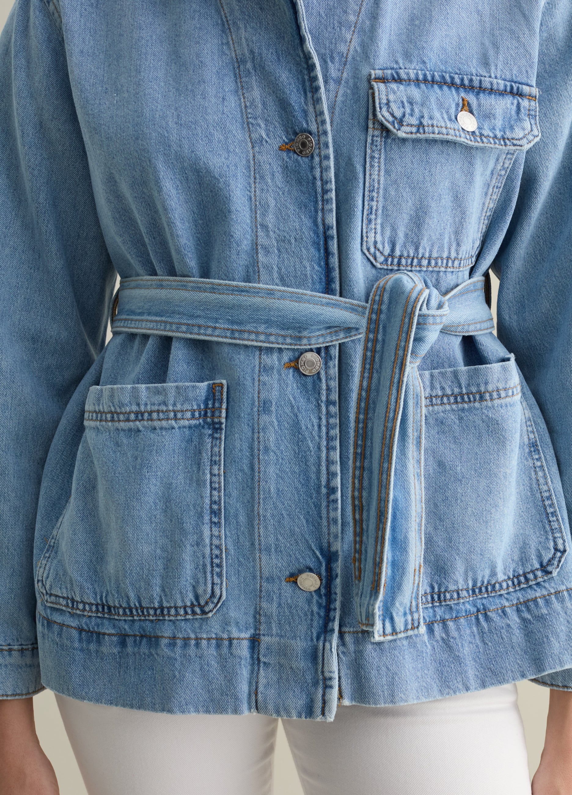 Ovs Denim Shacket With Belt
