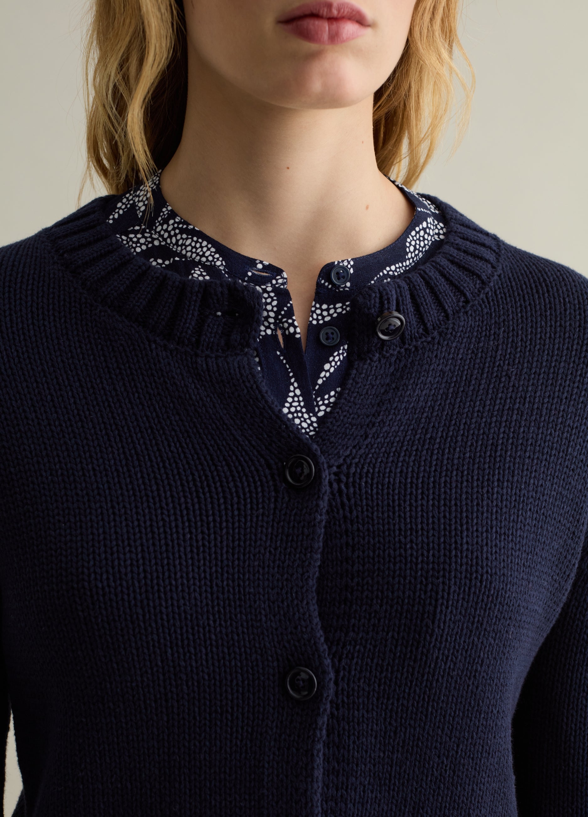 Ovs Cardigan With Round Neck In Cotton