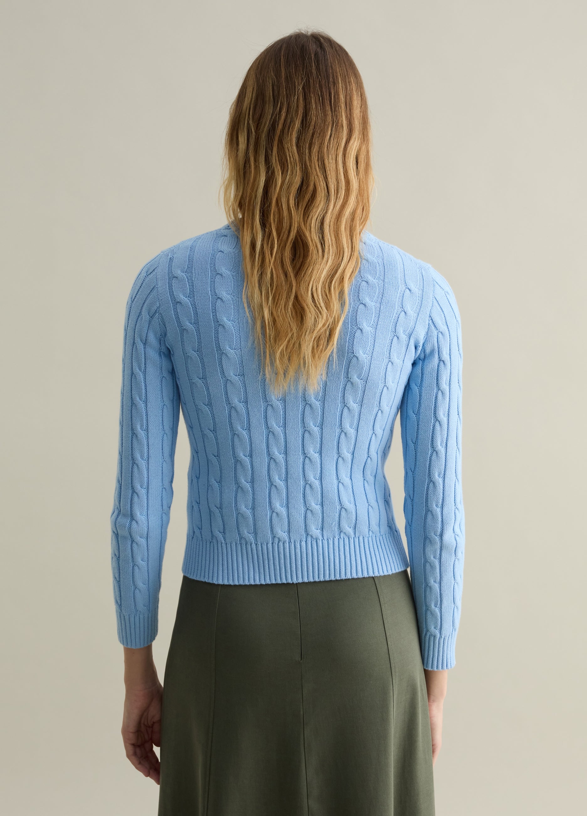 Ovs Ribbed Pullover With Cable-Knit Design