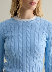 Ovs Ribbed Pullover With Cable-Knit Design