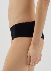 Stretch Cotton French Knickers With Lace