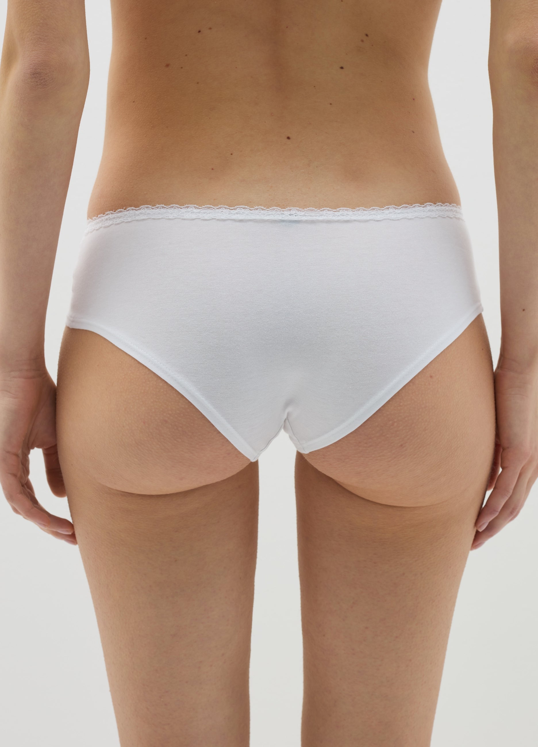 Ovs Stretch Cotton French Knickers With Lace