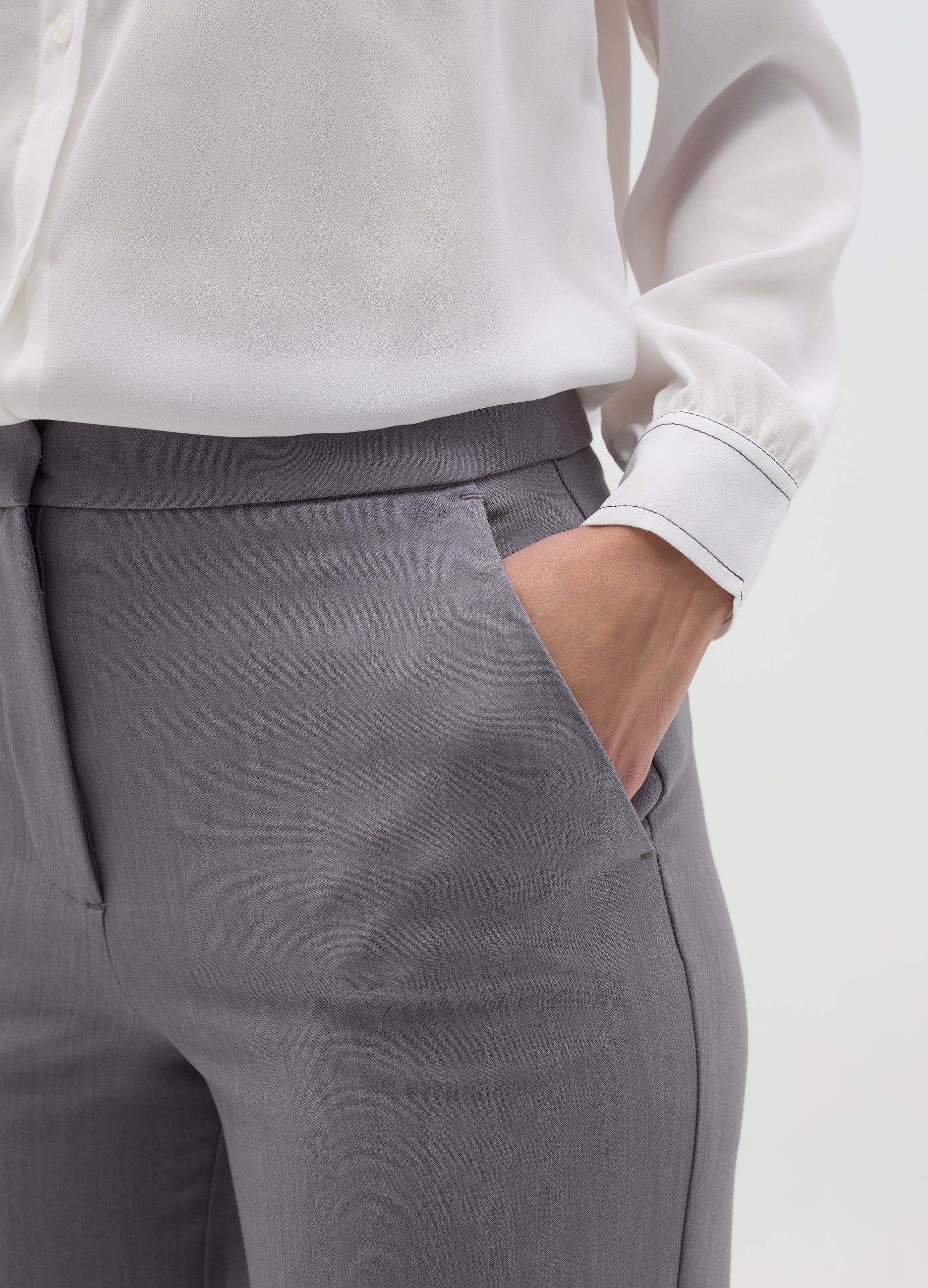 Ovs Crop Trousers With Folds