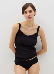 Stretch Cotton French Knickers With Lace