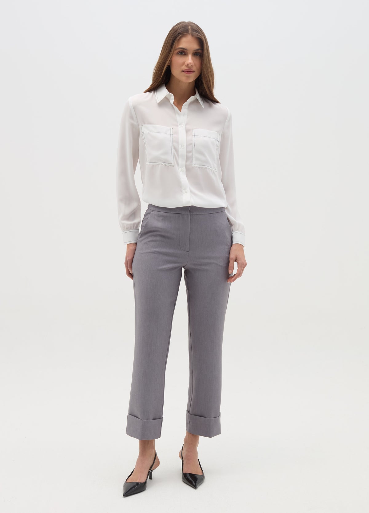 Ovs Crop Trousers With Folds