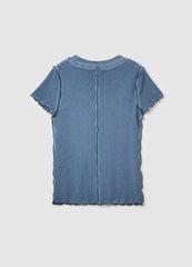 Ovs Ribbed T-Shirt With Acid-Wash Effect