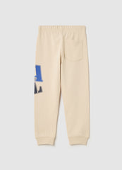 Ovs Fleece Joggers With Drawstring And Print