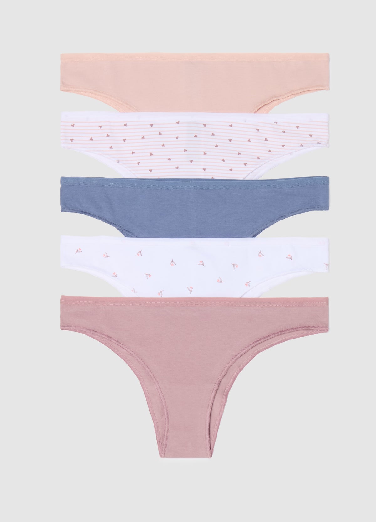 Ovs Five-Pack Brazilian-Cut Briefs In Stretch Cotton With Print