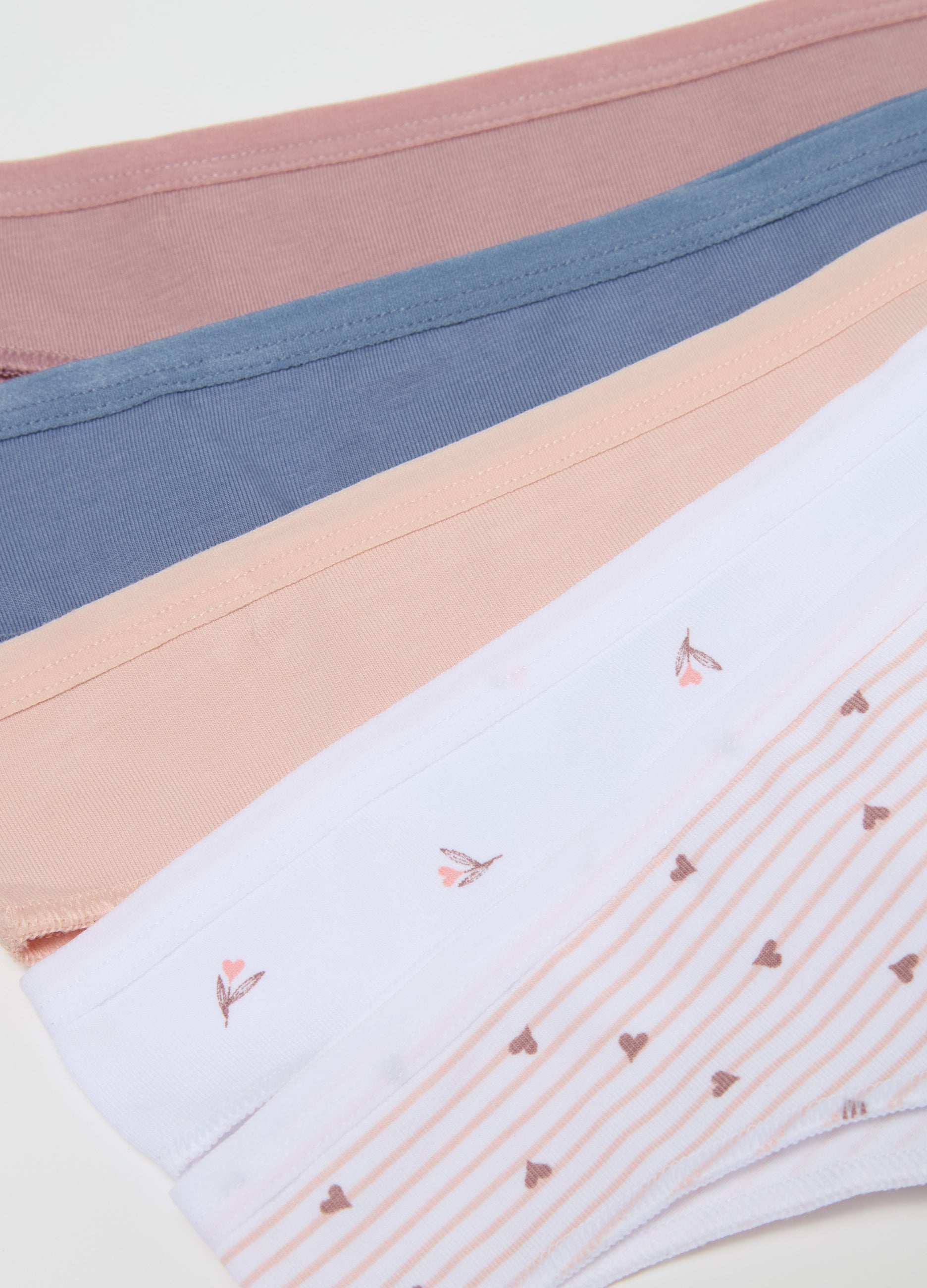 Ovs Five-Pack Brazilian-Cut Briefs In Stretch Cotton With Print