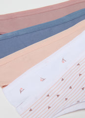 Ovs Five-Pack Brazilian-Cut Briefs In Stretch Cotton With Print