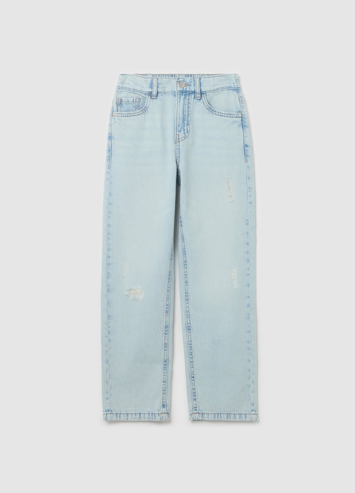 Ovs Mum-Fit Jeans With Five Pockets And Abrasions