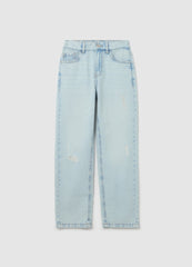 Ovs Mum-Fit Jeans With Five Pockets And Abrasions