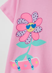 Ovs T-Shirt With Skater Flower And Diamantés