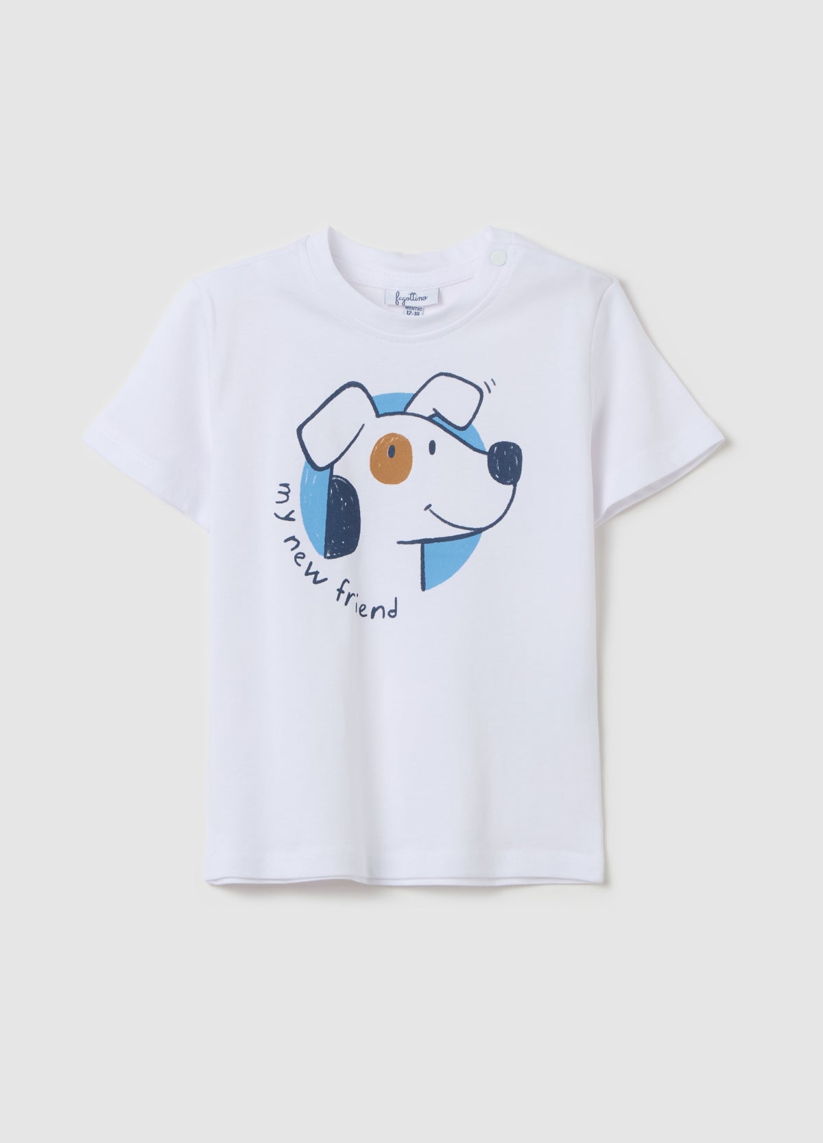 Ovs Cotton T-Shirt With ''My New Friend'' Puppy Print