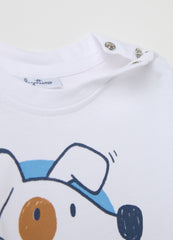 Ovs Cotton T-Shirt With ''My New Friend'' Puppy Print