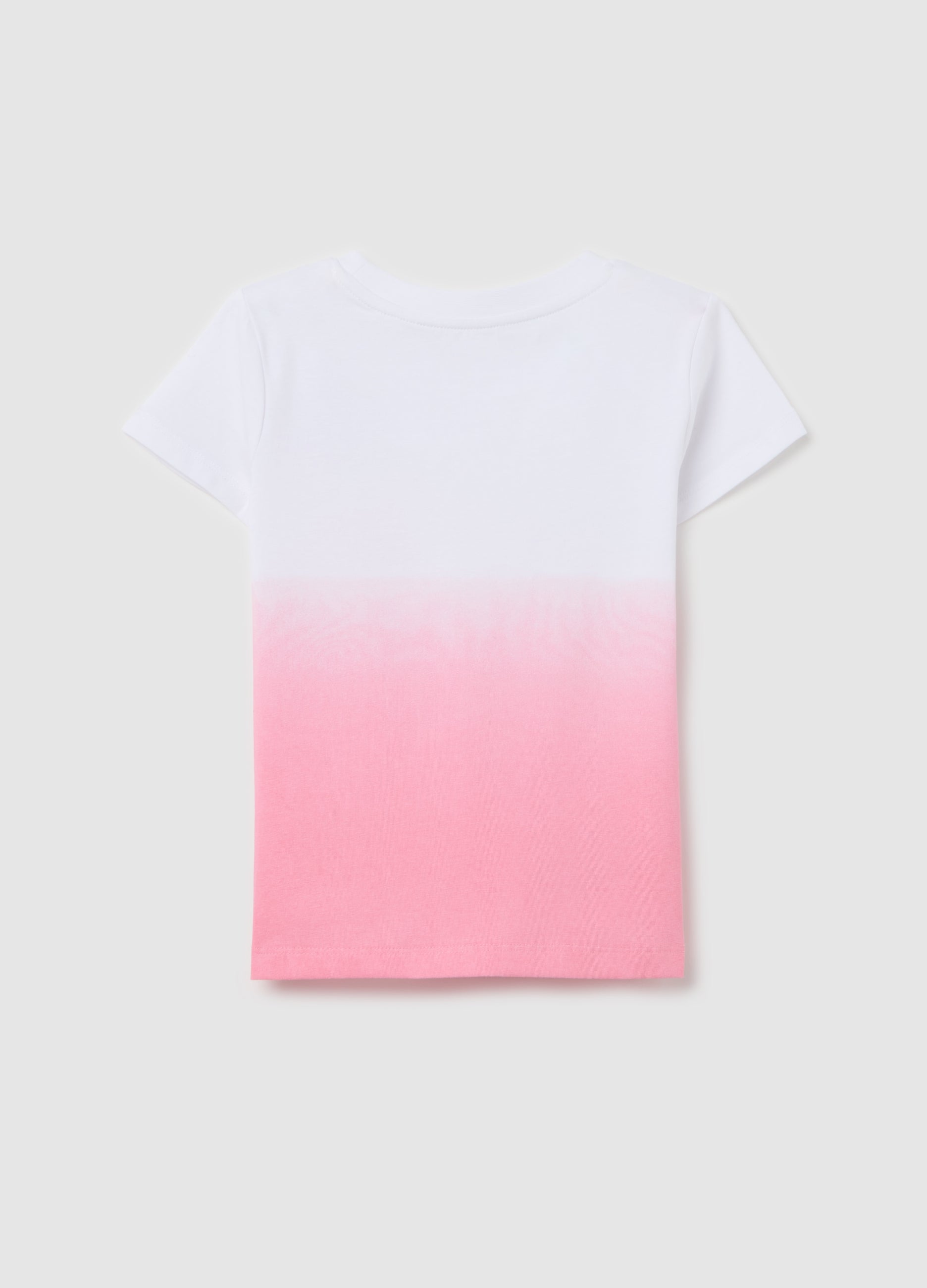 Ovs Degradé T-Shirt  With Flower Print And Embroidered Heart