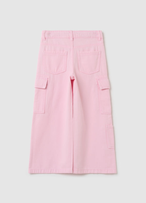 Ovs Wide-Leg Cargo Trousers In Twill