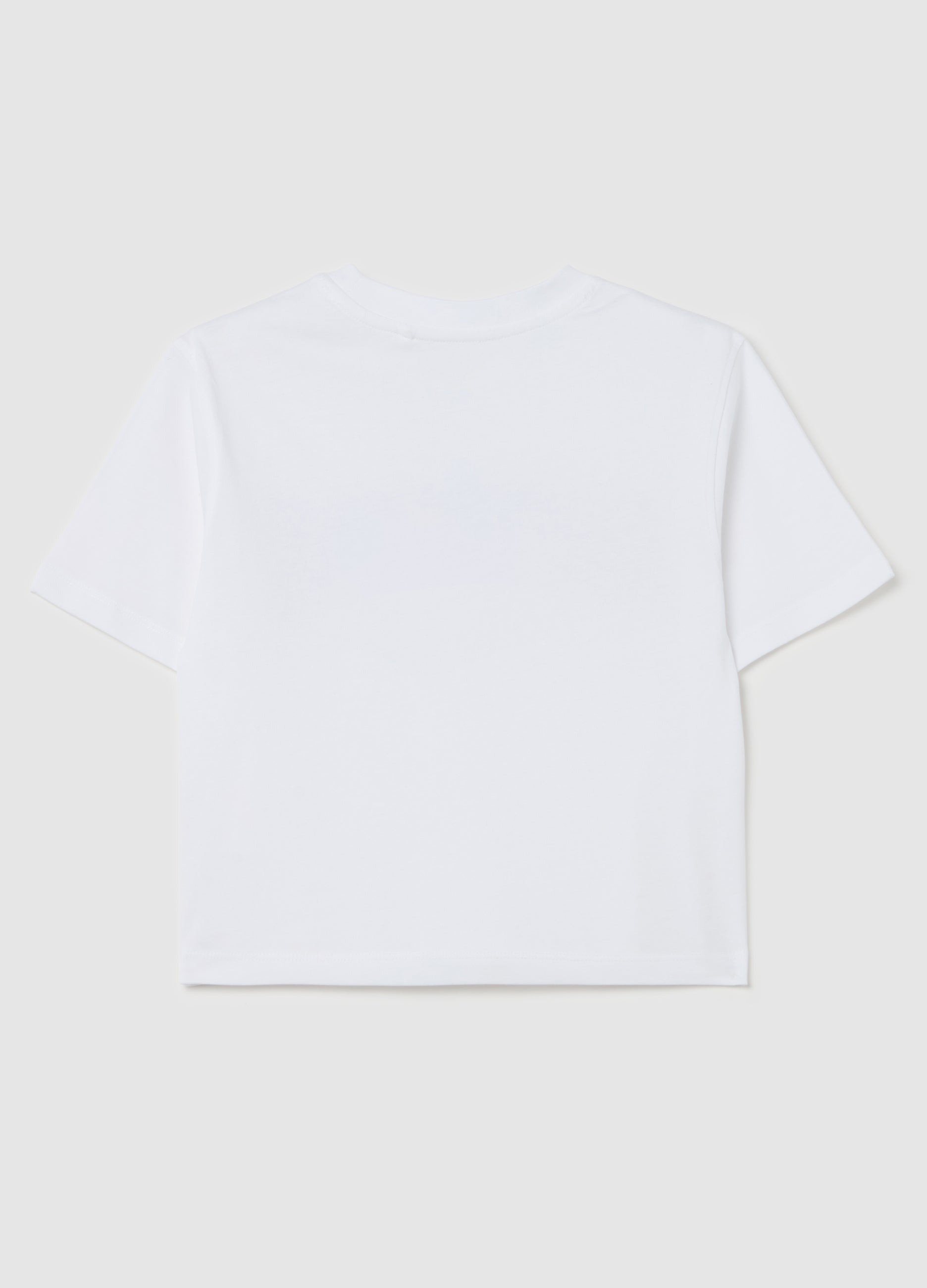 Ovs Cropped ''Nothing To Declare� T-Shirt In Cotton