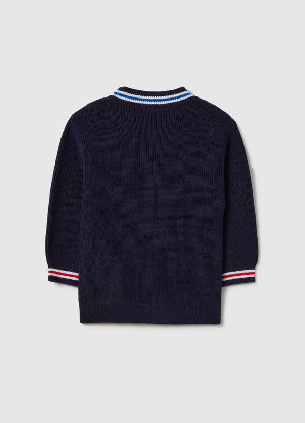 Ovs Striped Cardigan With V Neck
