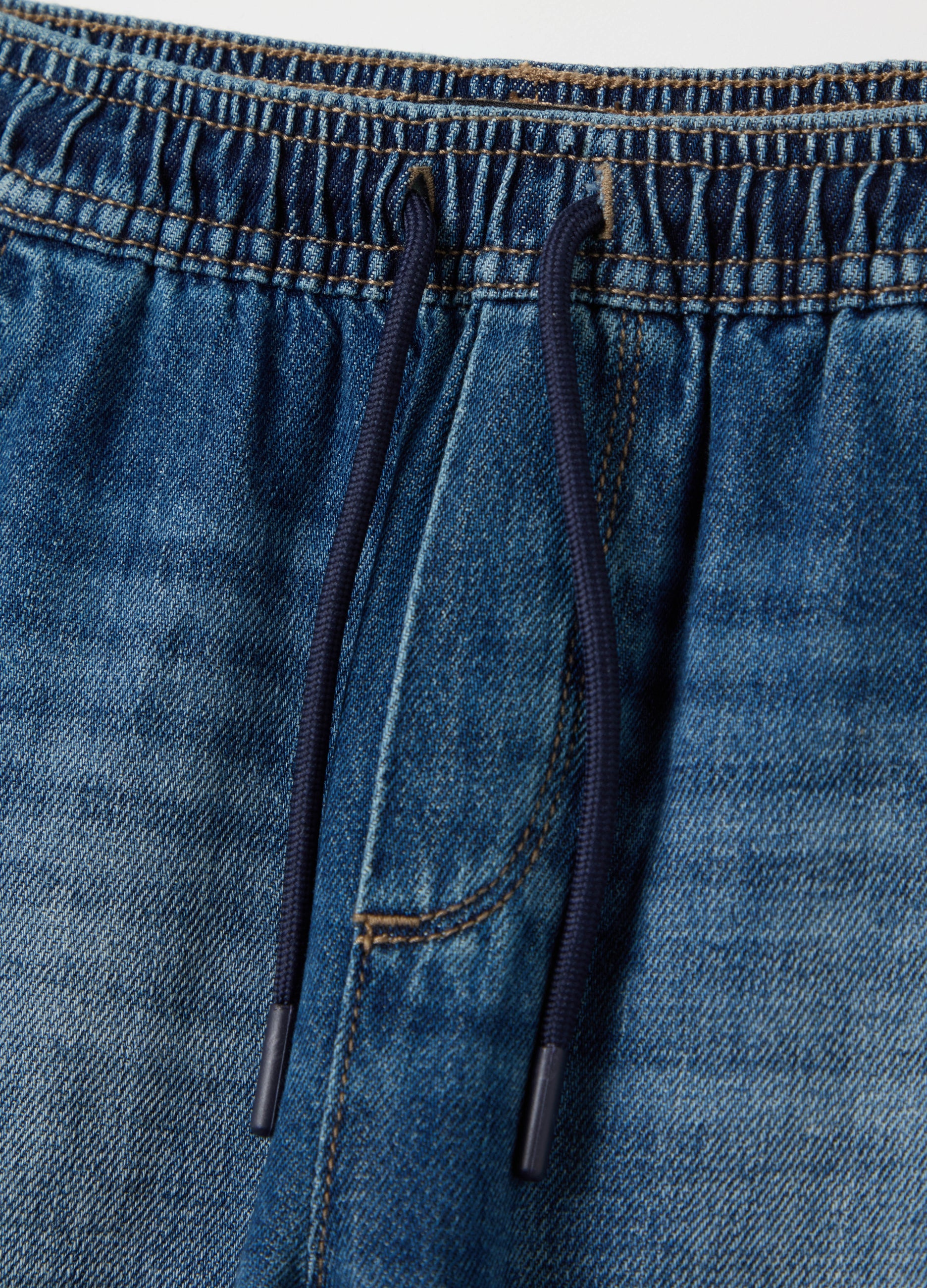 Ovs Denim Joggers With Drawstring