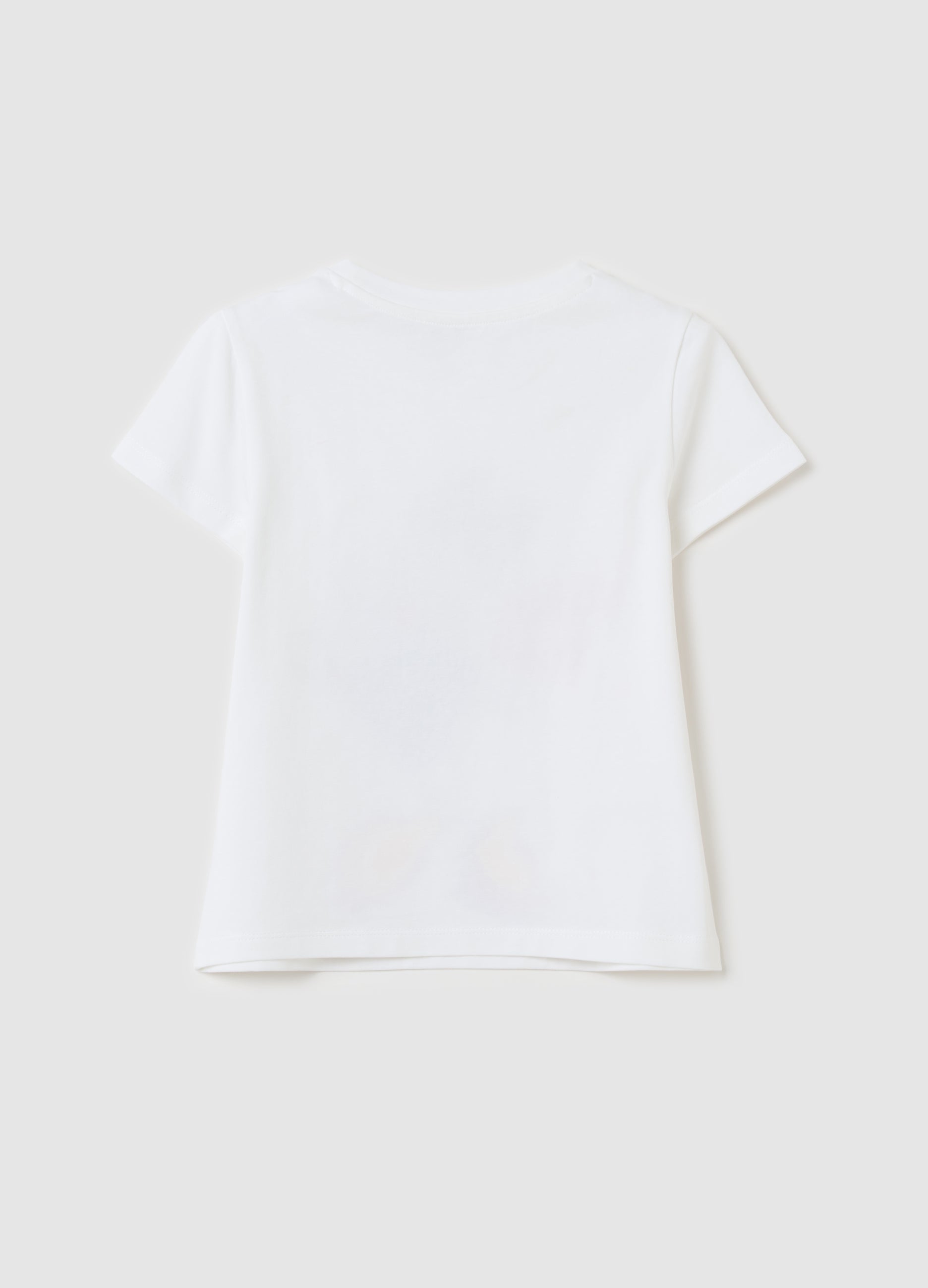 Ovs T-Shirt In Stretch Cotton With Diamanté And Daisy Duck Print