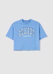Ovs ''Sunset Campus Party� Cotton T-Shirt With Boxy Fit
