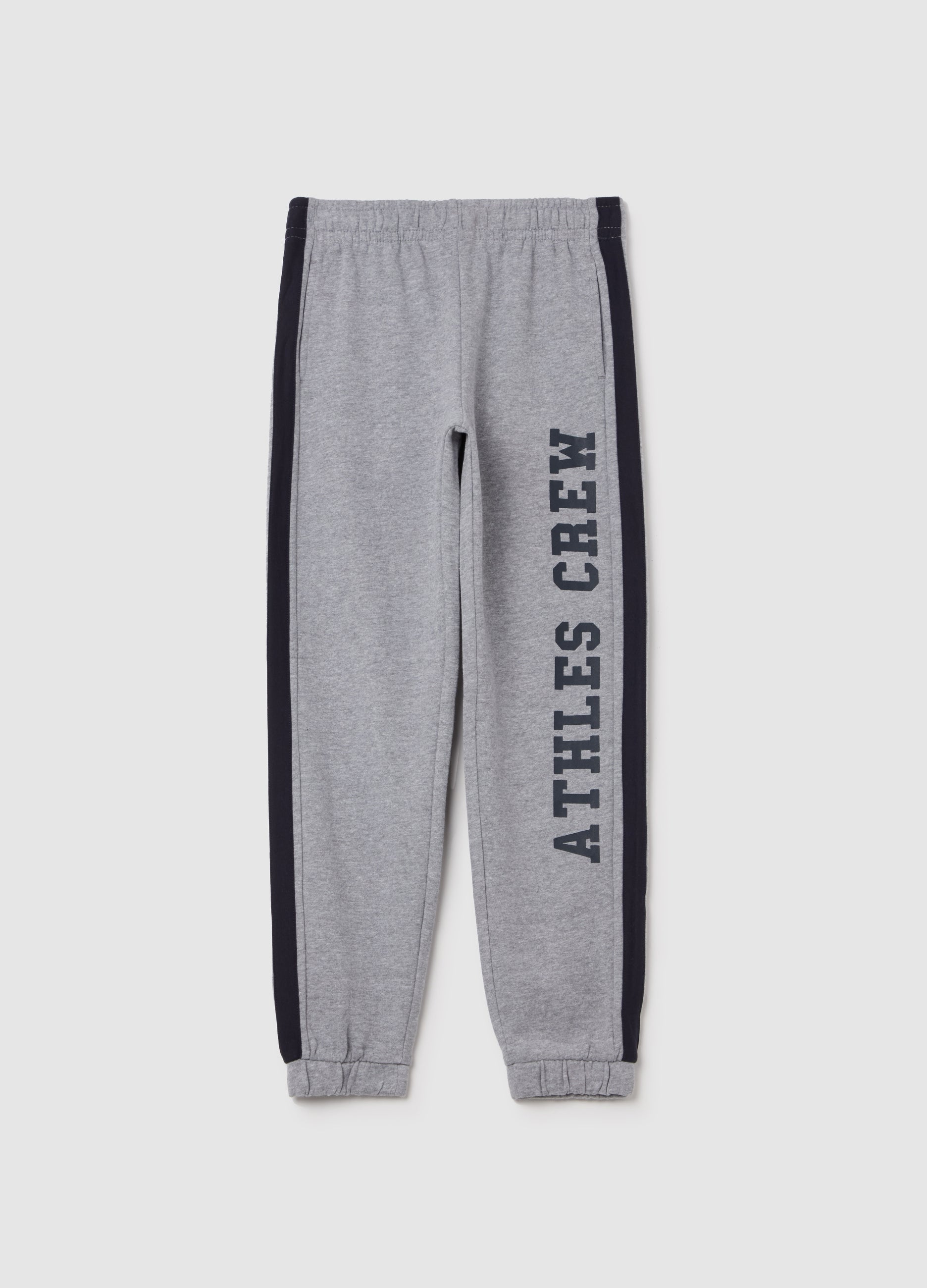Ovs Joggers With Contrasting Bands And ''Champs Crew� Print