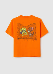 Cotton T-Shirt With Tom & Jerry Print