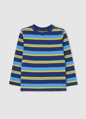 Ovs Long-Sleeved T-Shirt In Striped Cotton.